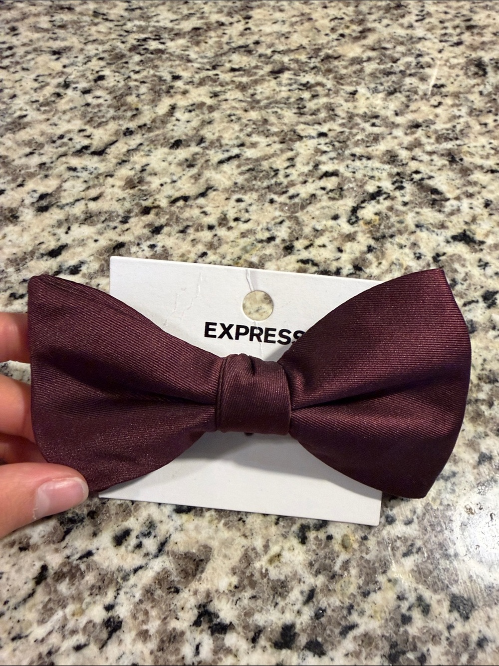 Express Men's Satin Burgundy Bow tie